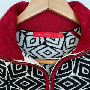 Krimson Klover 1/4 Zip Ski-Style Wool Sweater XS